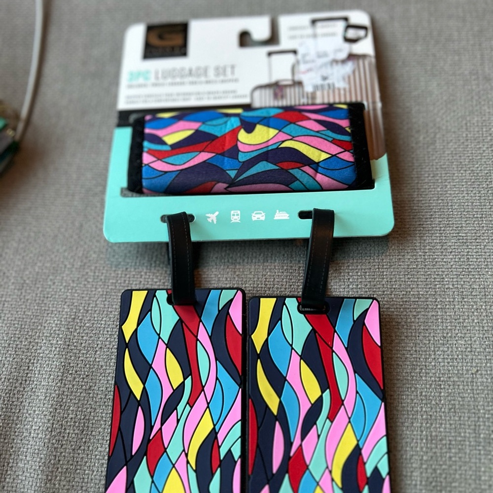 Colorful Luggage Tag and Handle Wrap Set